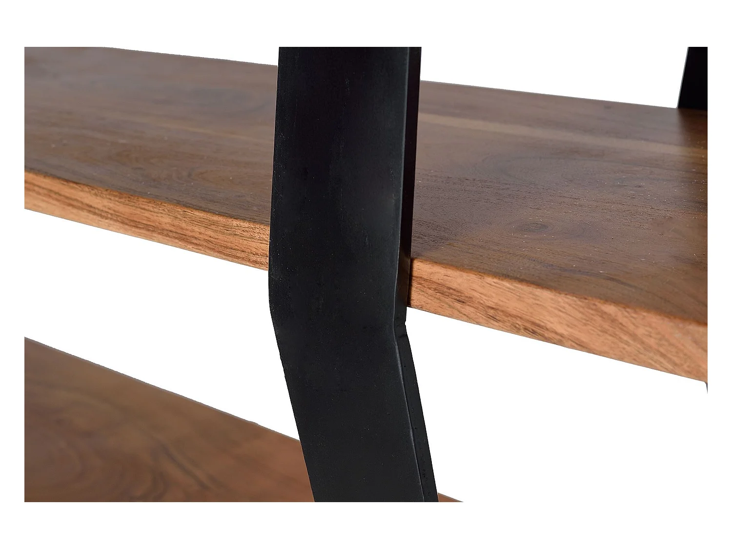 Półki z drewna akacjowego i metalu