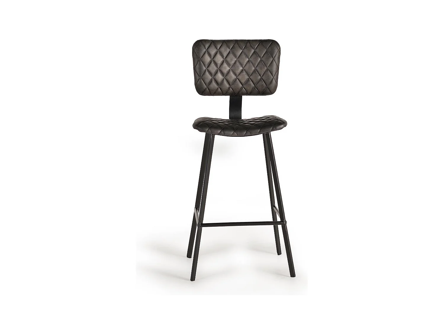 Tabouret recouvert de cuir naturel