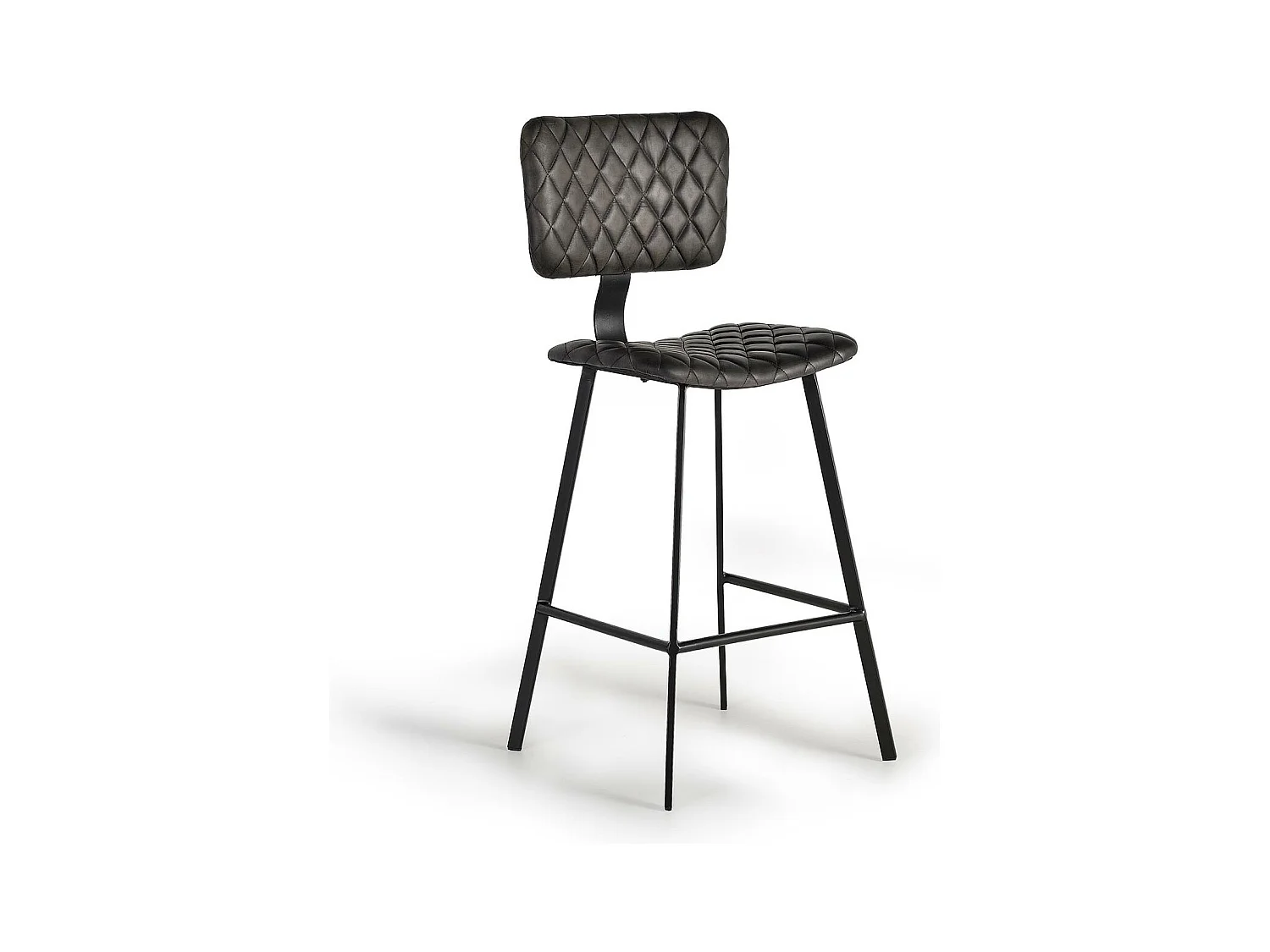 Set mit 2 Hockern aus Leder