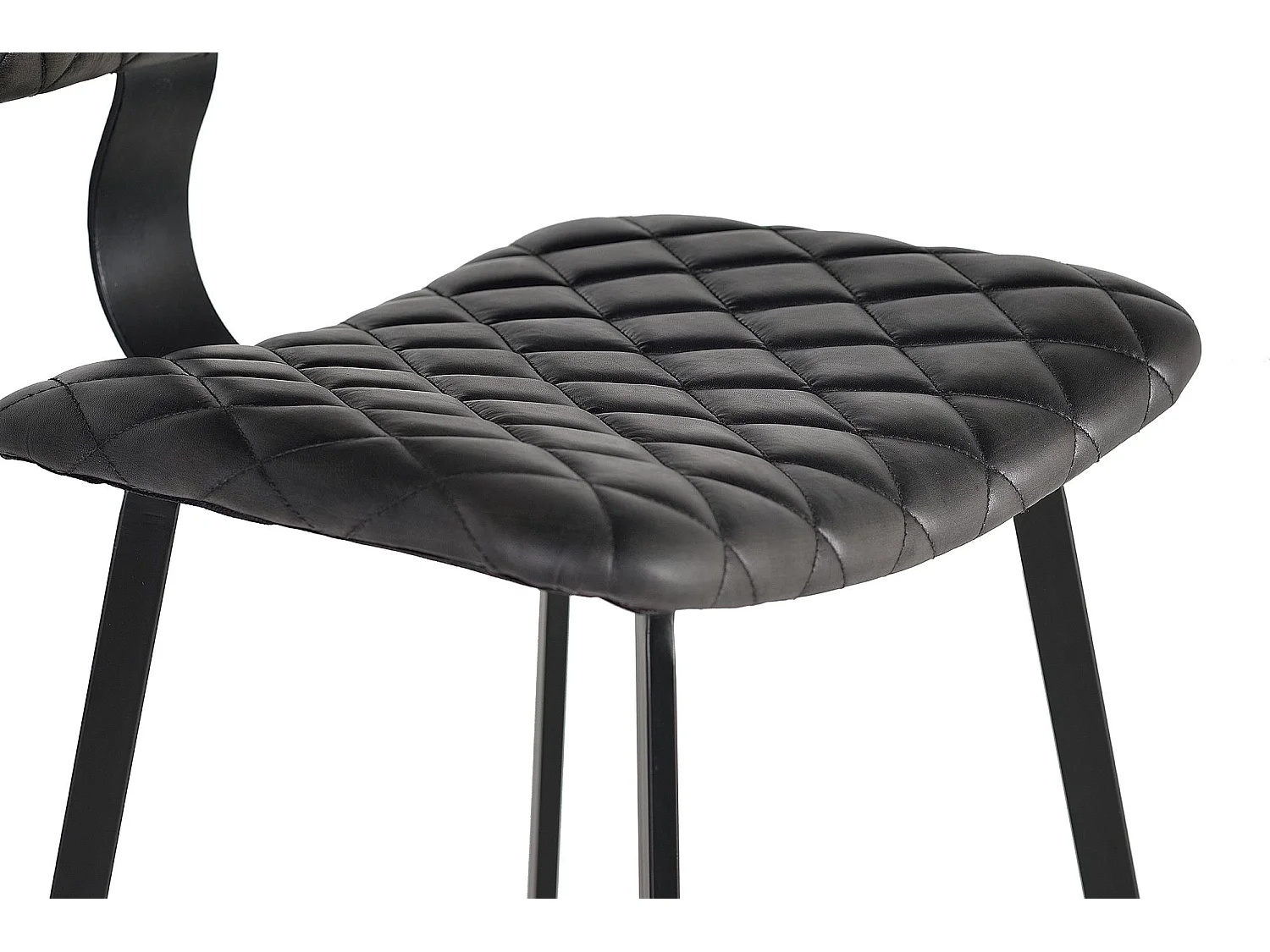 Tabouret recouvert de cuir naturel