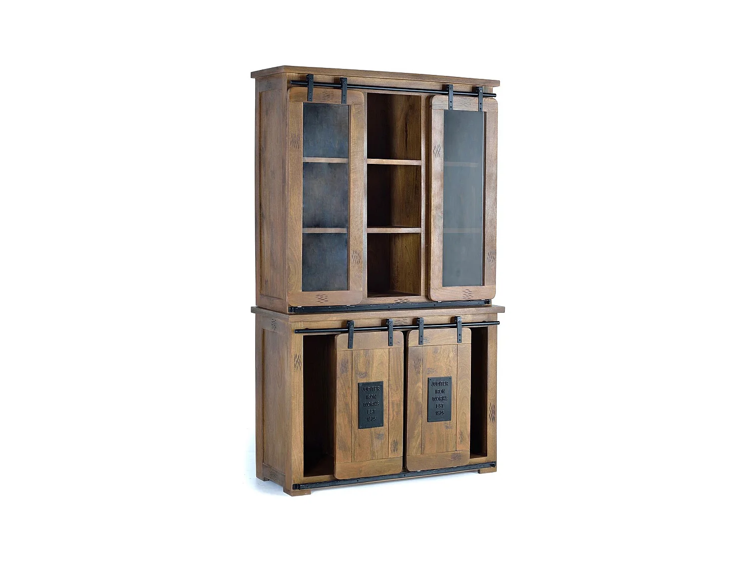 Vaisselier en bois manguier et métal