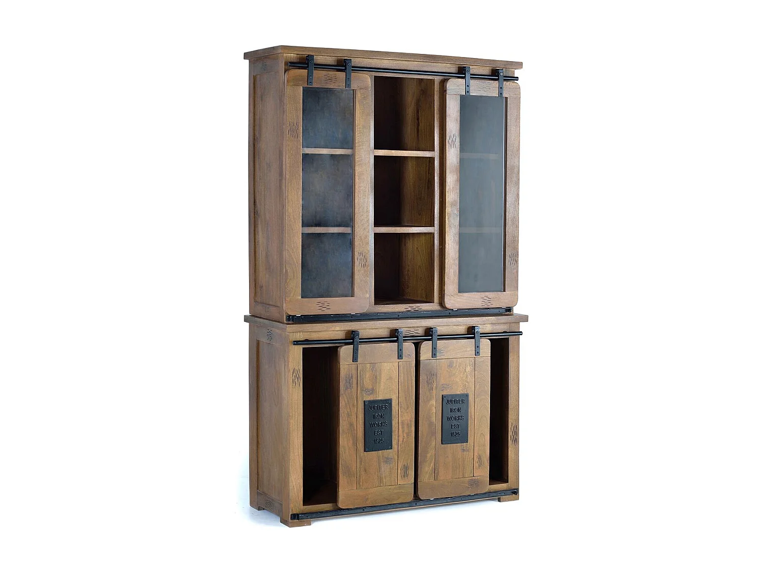 Vaisselier en bois manguier et métal