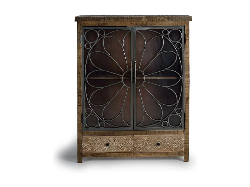 Witryna z drewna mango w kolorze postarzanego brązu