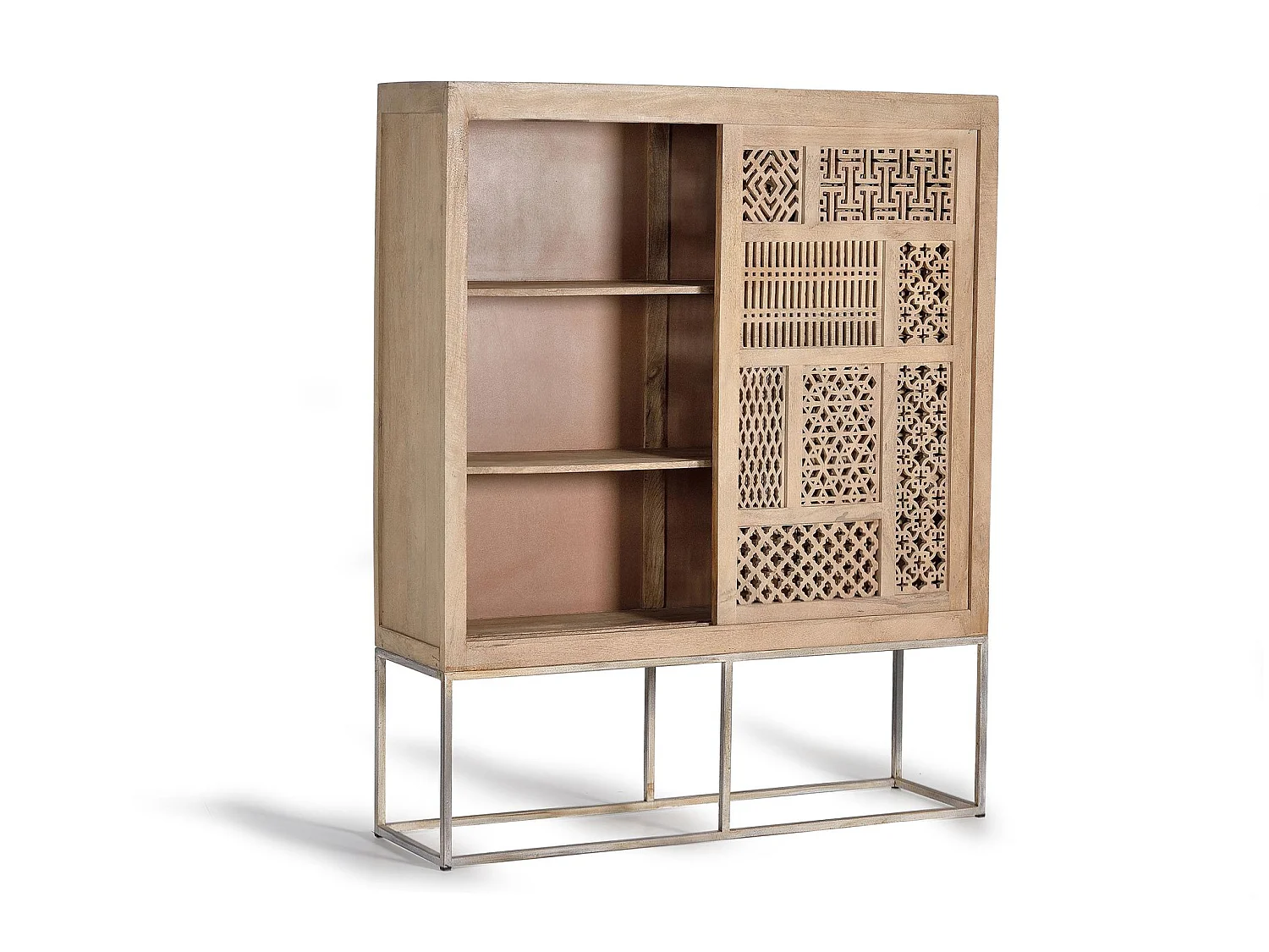 Buffet en bois de manguier sculpté style bohème 140 cm - 170 x 140 x 40 cm