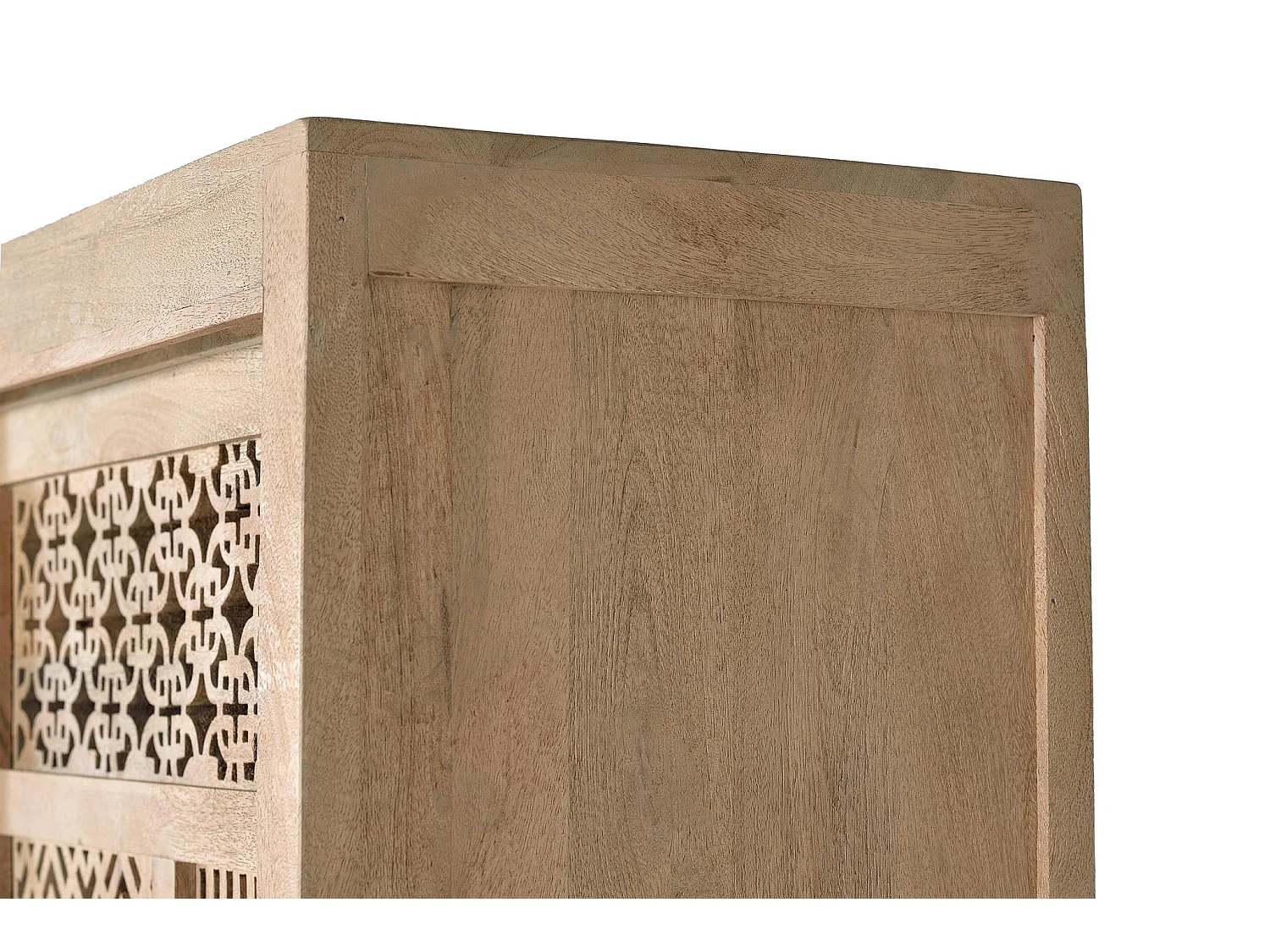 Buffet en bois de manguier sculpté style bohème 140 cm - 170 x 140 x 40 cm
