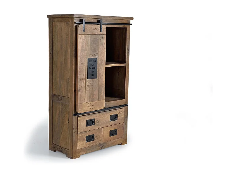Armoire en bois manguier et métal