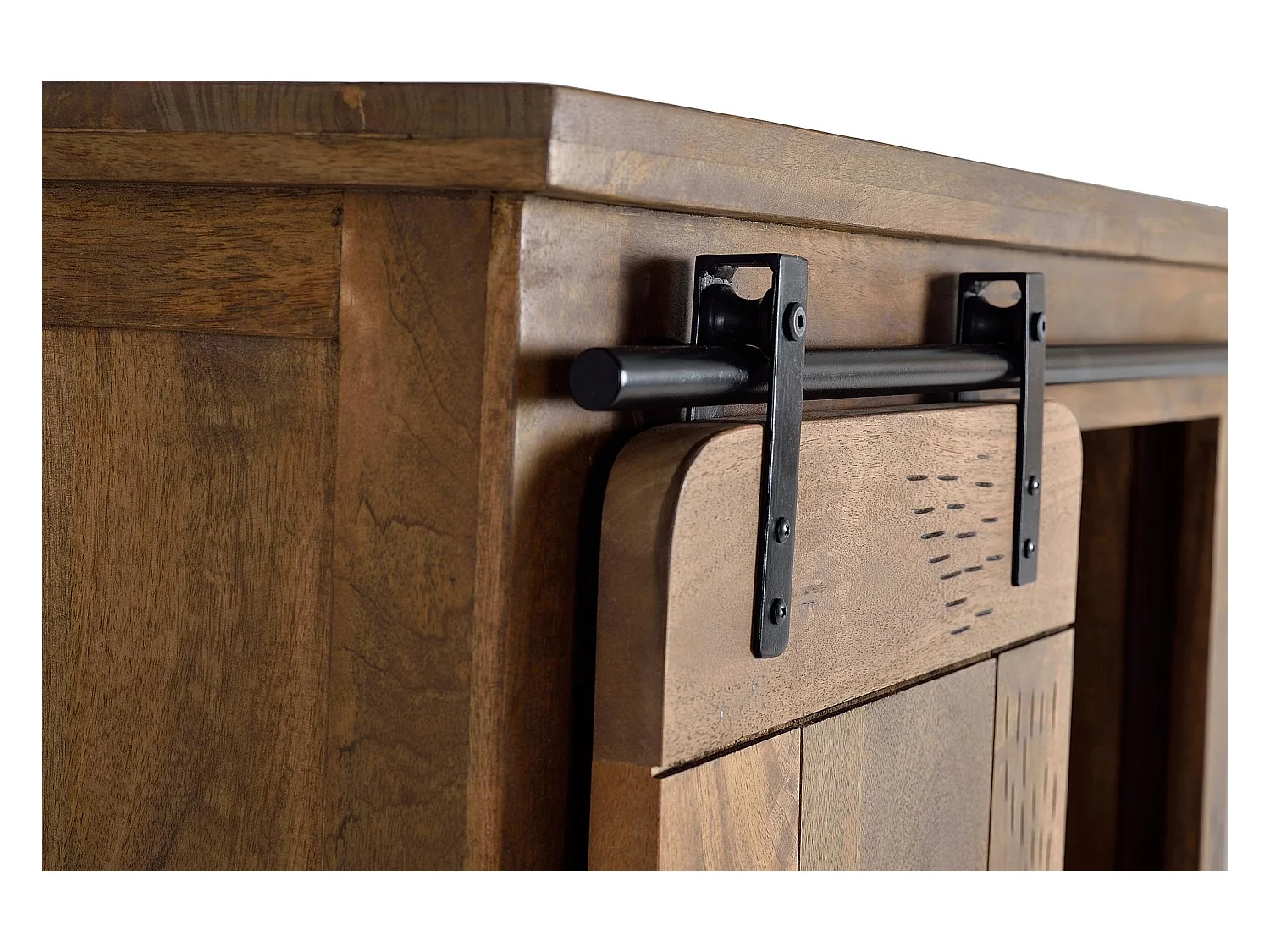 Kleiderschrank aus Mangoholz und Metall