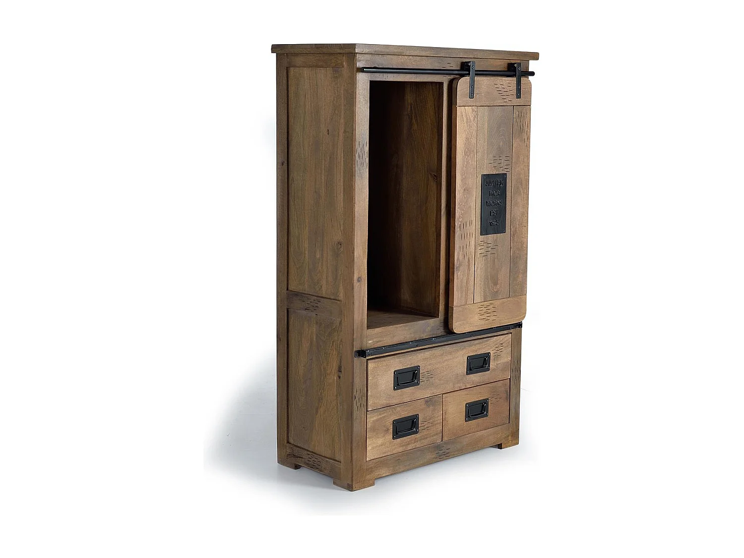 Armoire en bois manguier et métal