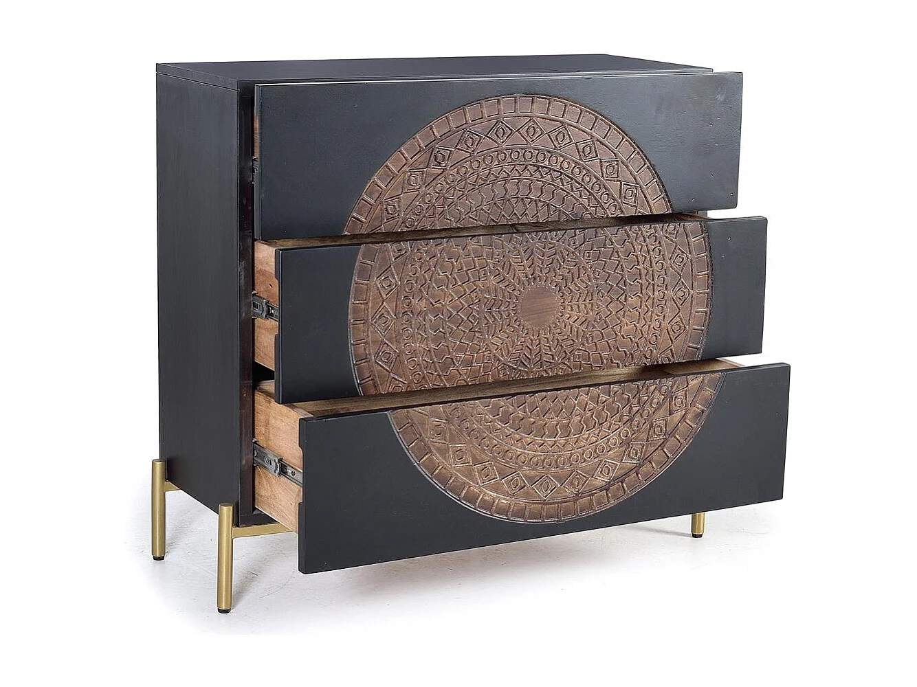 Commode bois manguier et métal