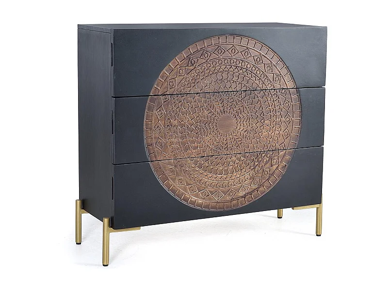 Commode bois manguier et métal