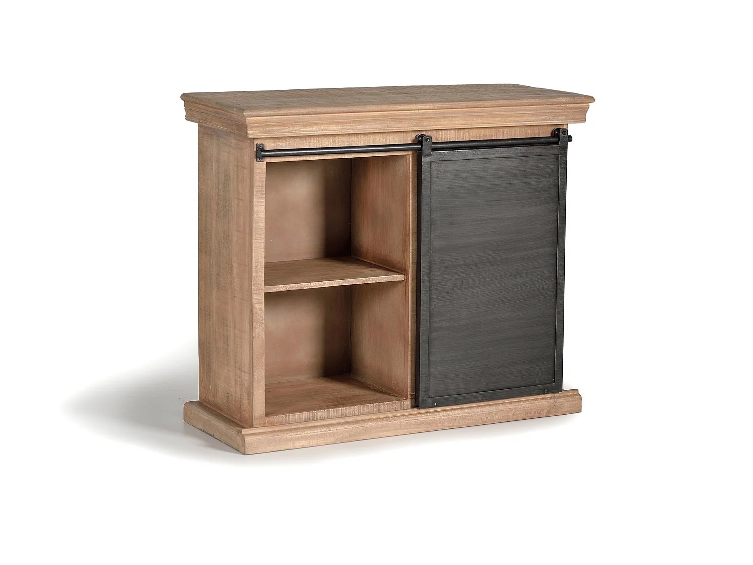 Commode en bois de manguier 100 cm, style industriel moderne - 85 x 100 x 40