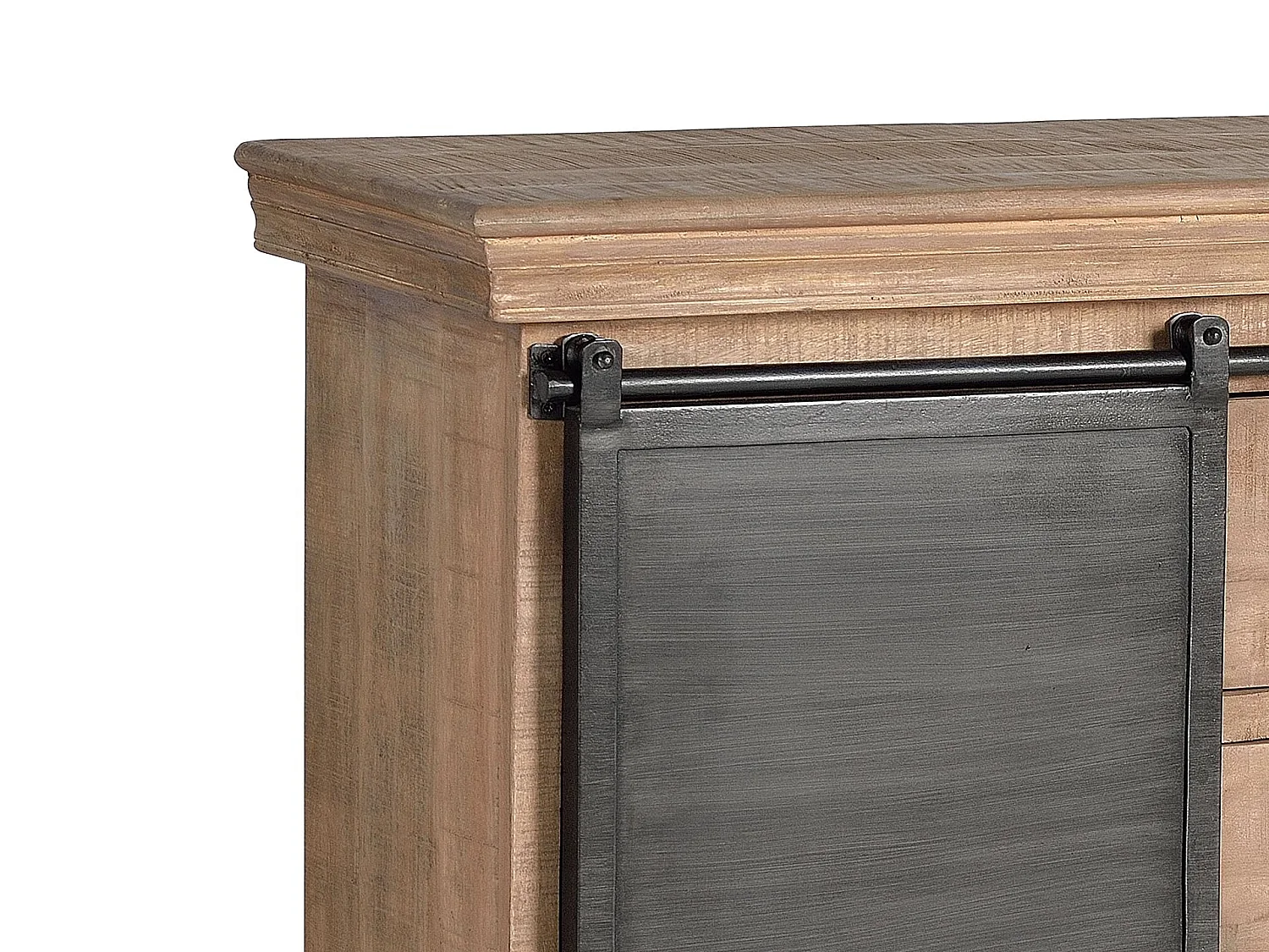 Commode en bois de manguier 100 cm, style industriel moderne - 85 x 100 x 40