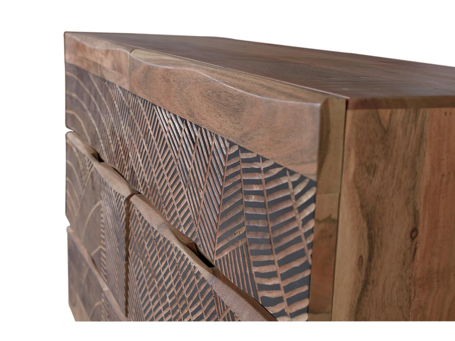 Commode in acaciahout en metaal