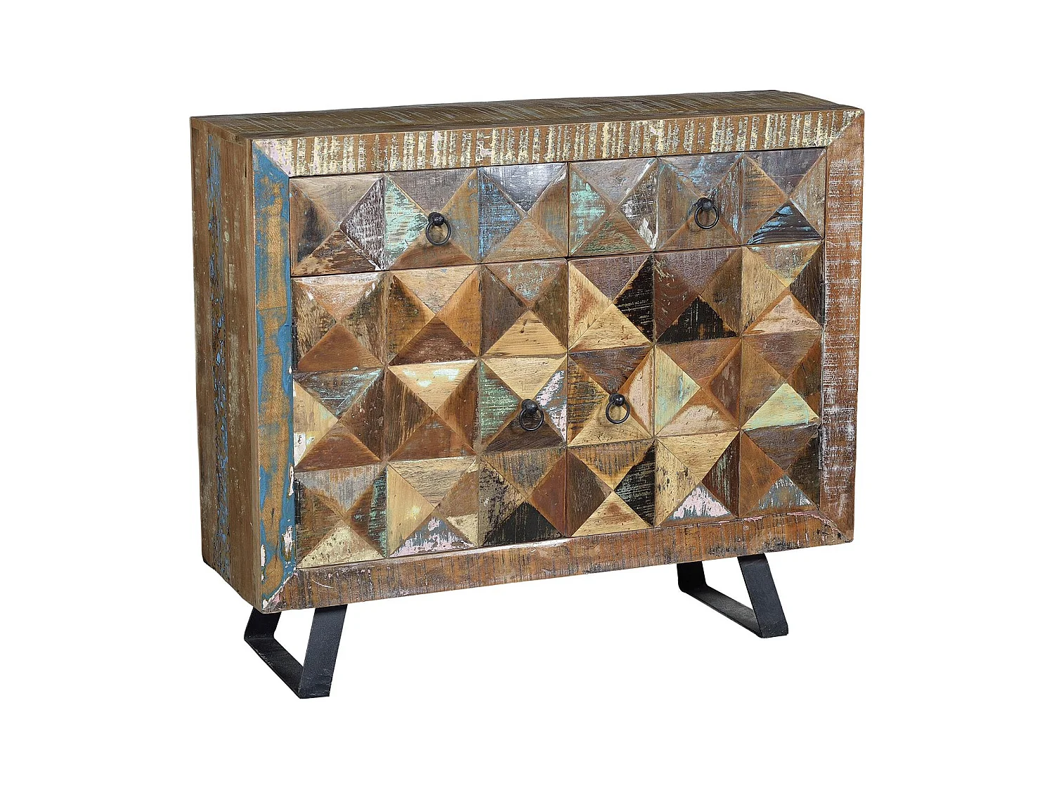 Konsole aus recyceltem Holz