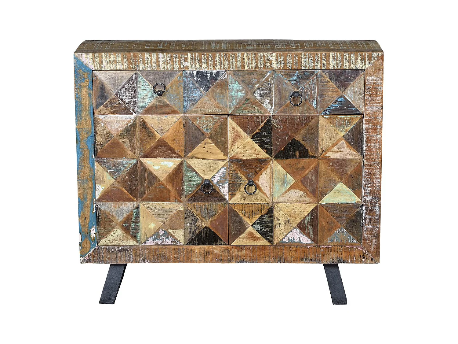 Konsole aus recyceltem Holz