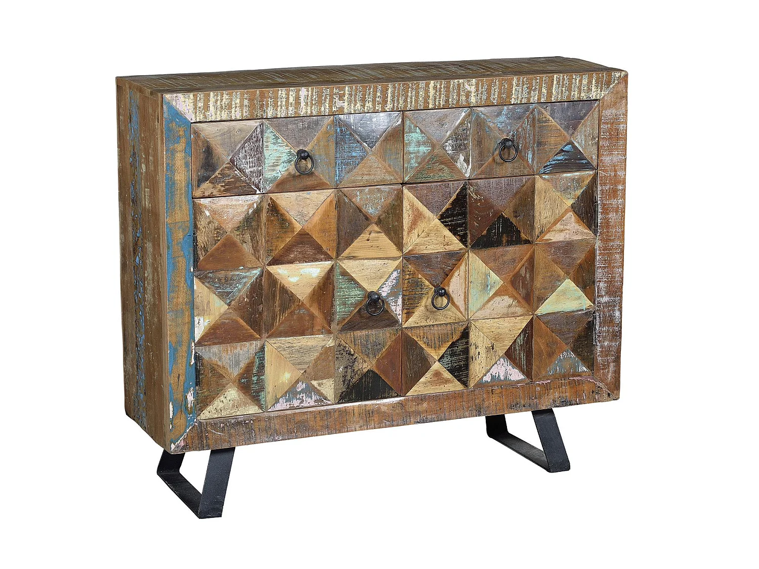 Konsole aus recyceltem Holz