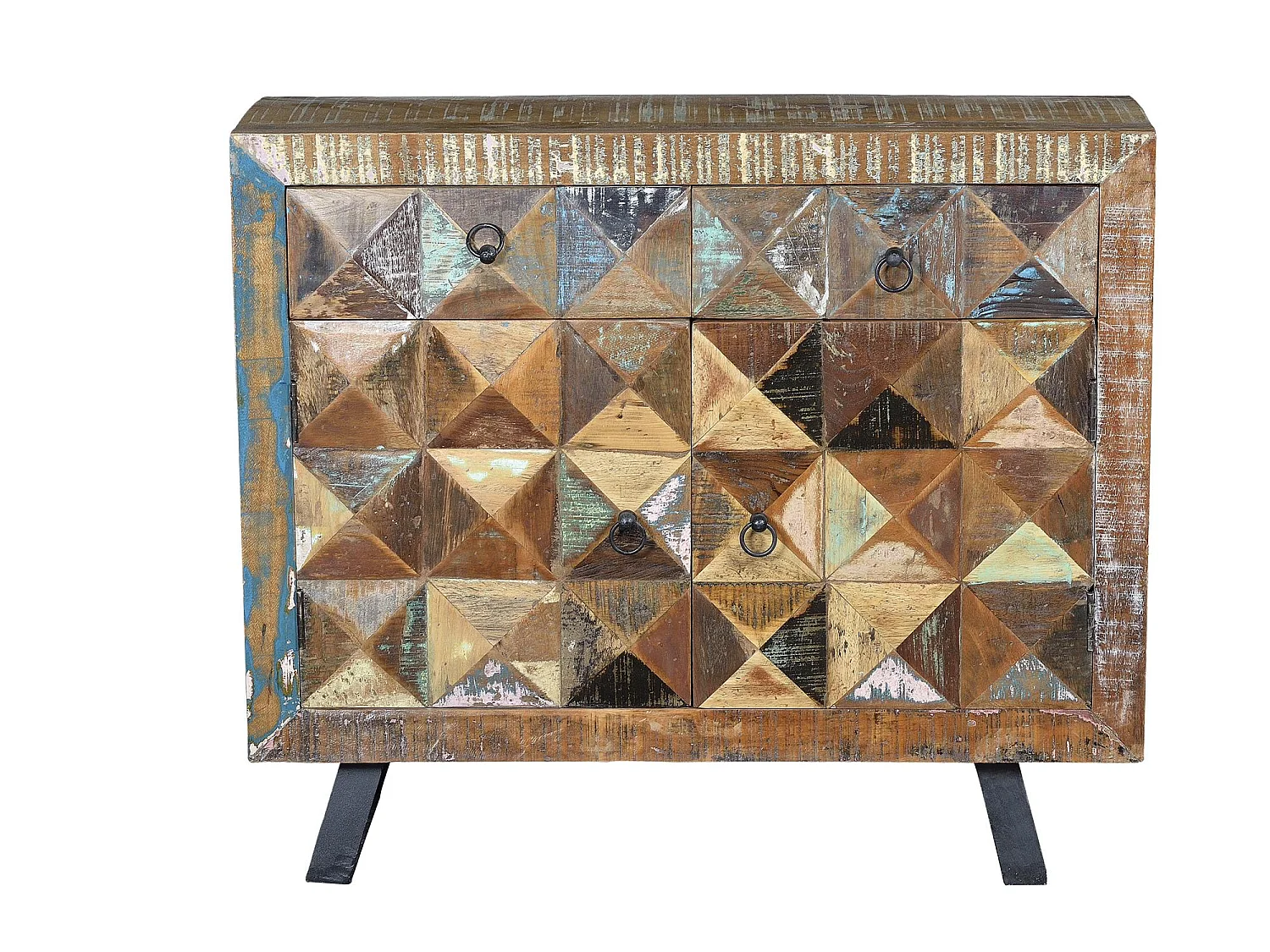 Konsole aus recyceltem Holz