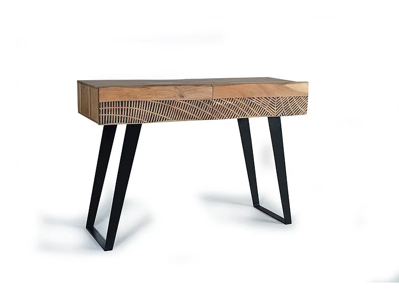 Console bois d'acacia et métal