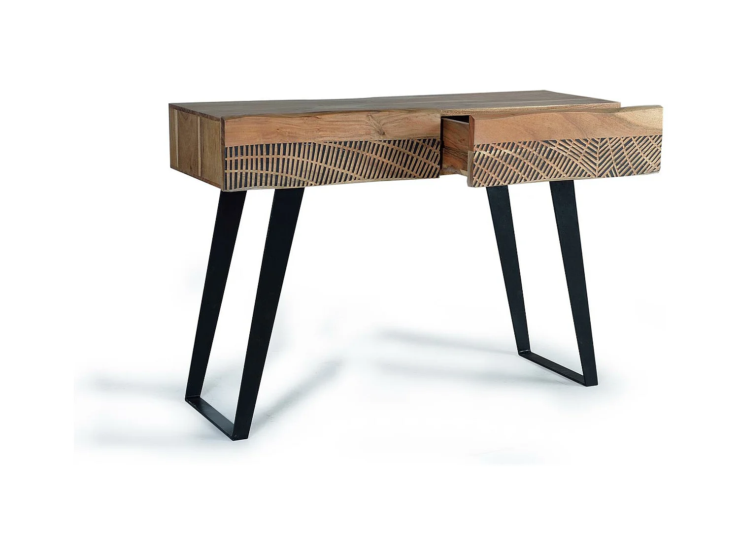 Konsole aus Akazienholz und Metall