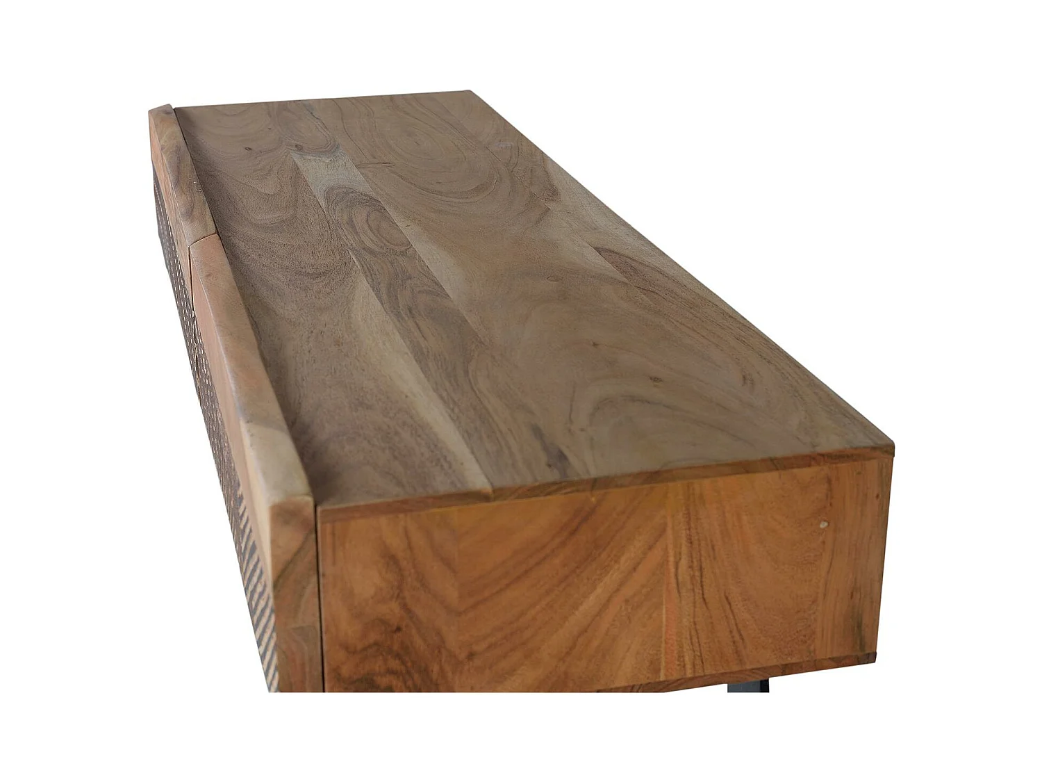 Konsole aus Akazienholz und Metall