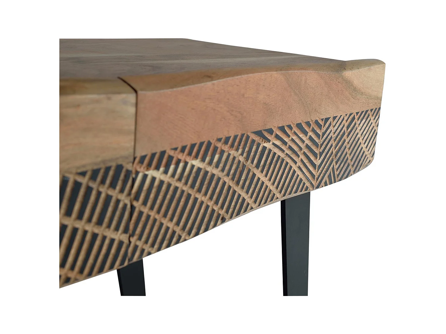 Konsole aus Akazienholz und Metall