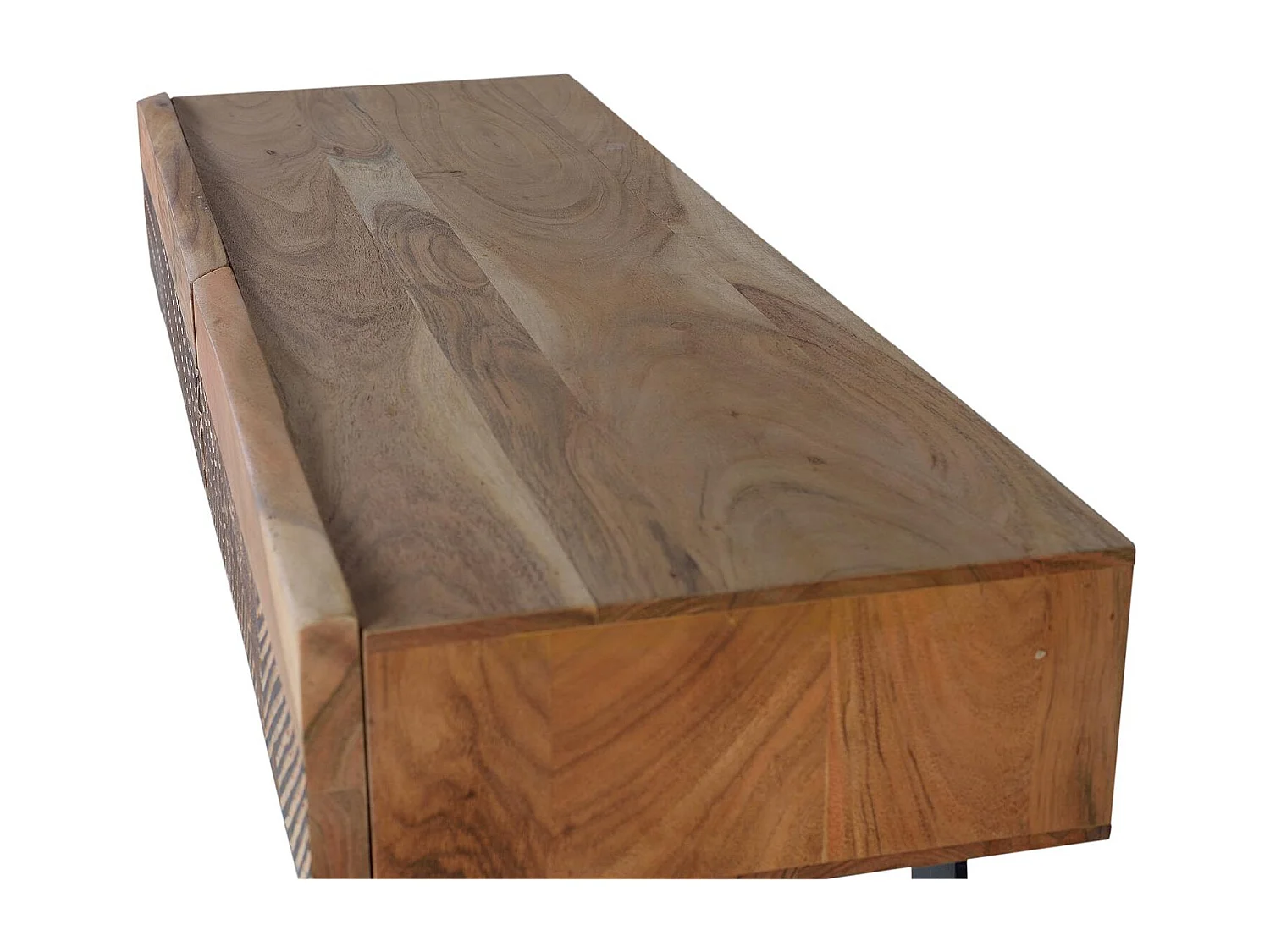 Console bois d'acacia et métal