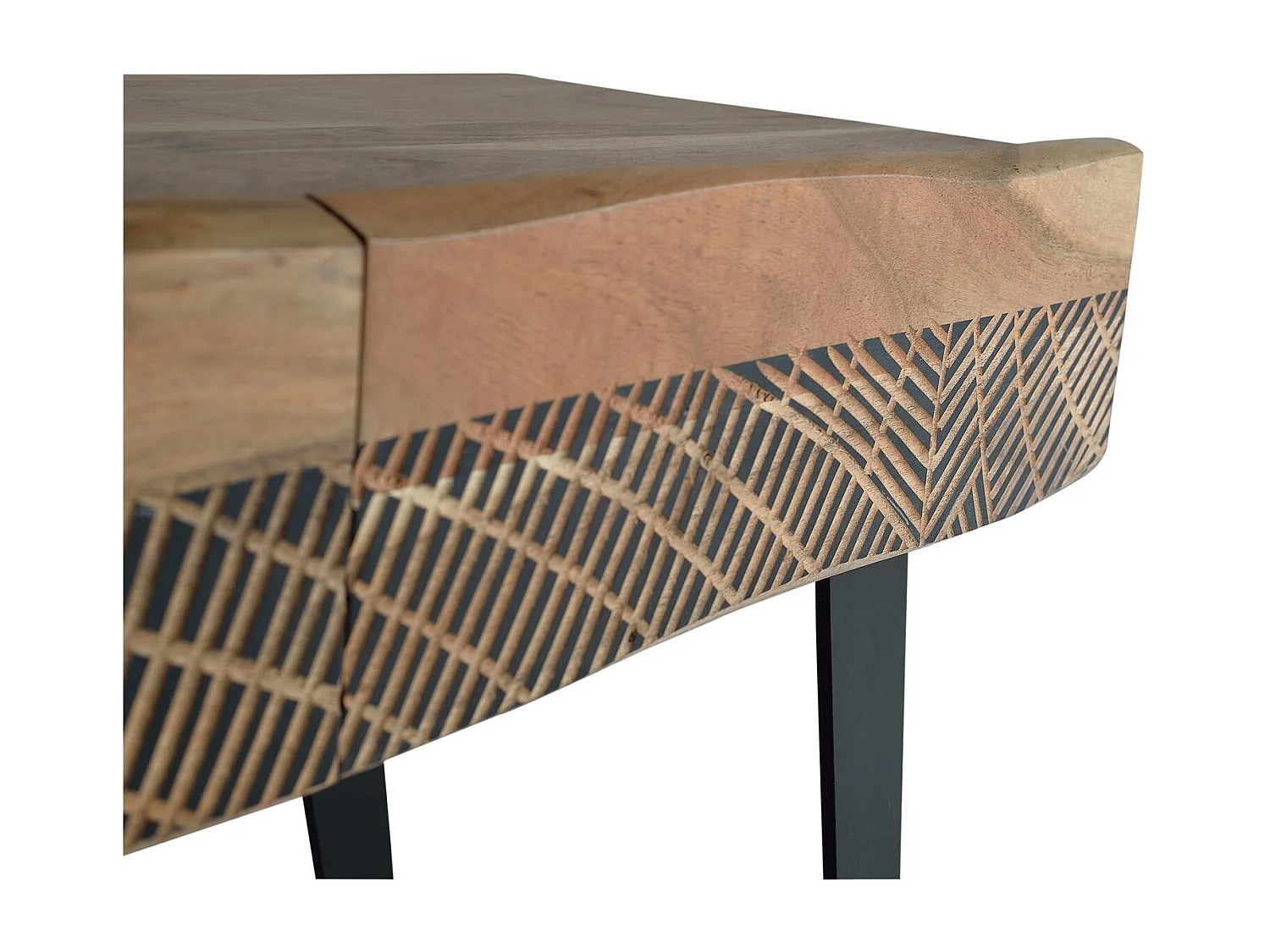 Console bois d'acacia et métal