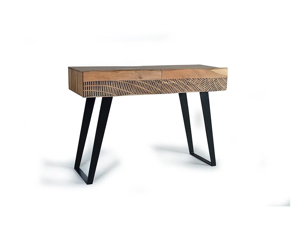 Console bois d'acacia et métal