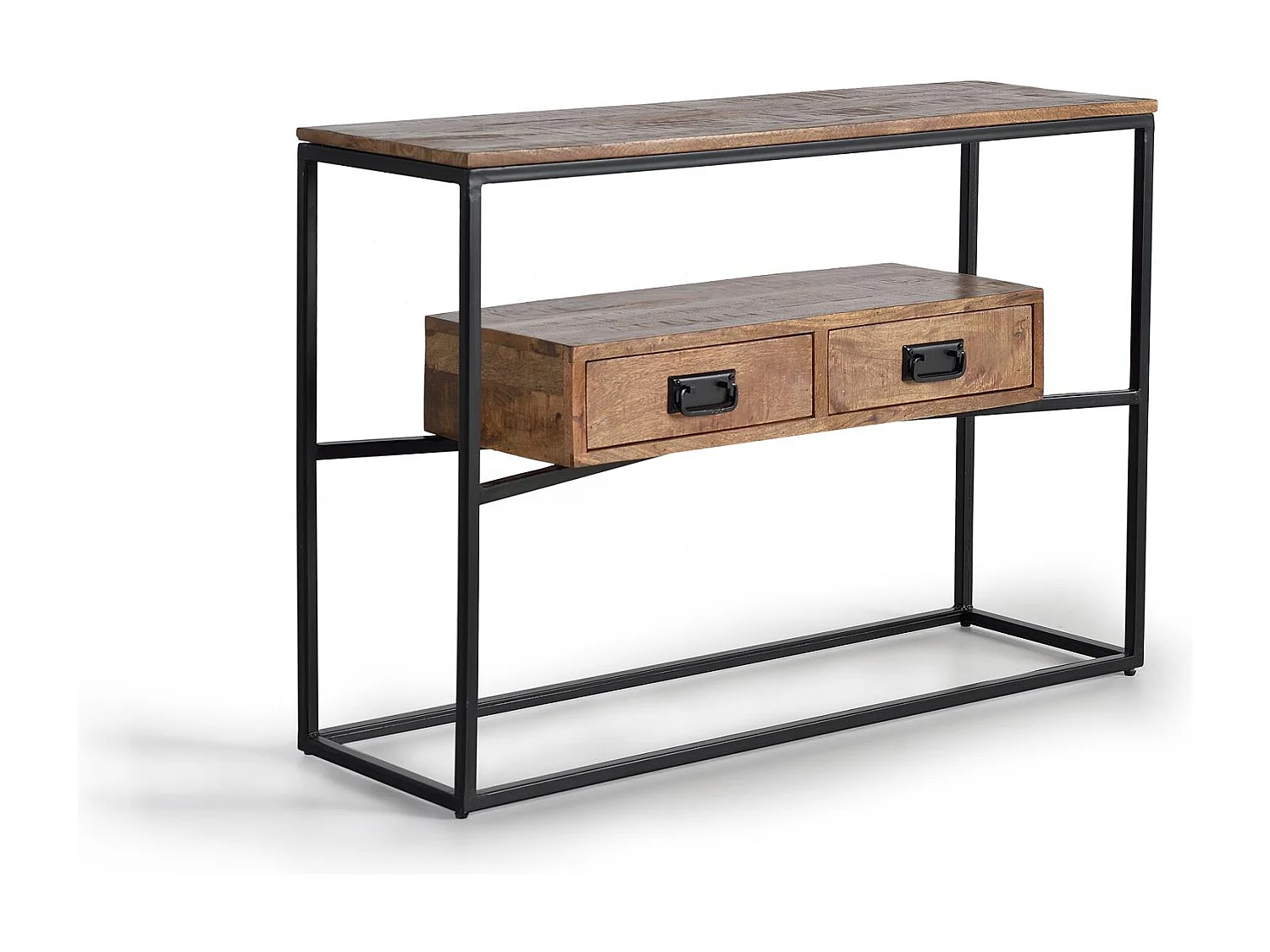 Console en bois manguier et métal