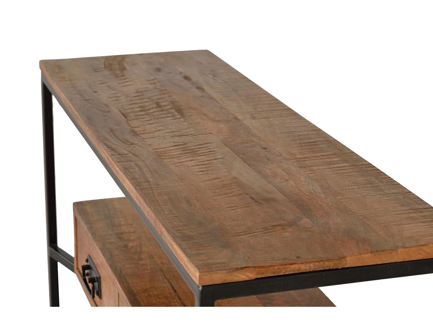 Console en bois de manguier 110 cm, style industriel - 78 x 110 x 35