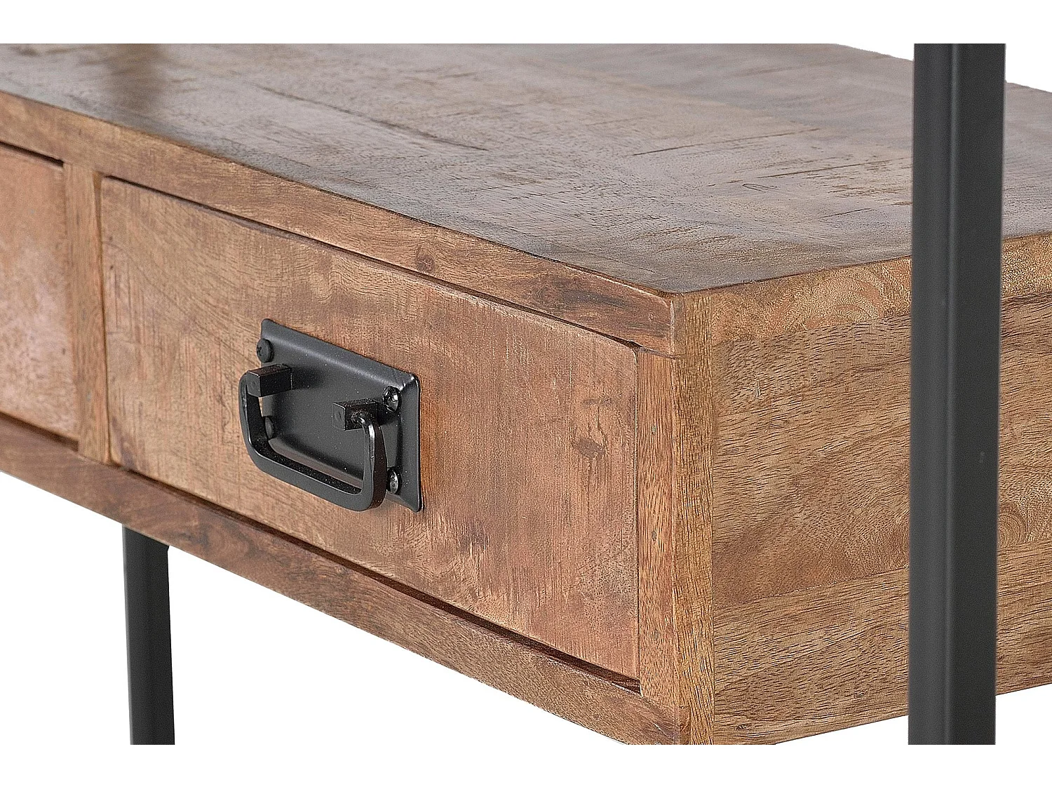 Console en bois de manguier 110 cm, style industriel - 78 x 110 x 35