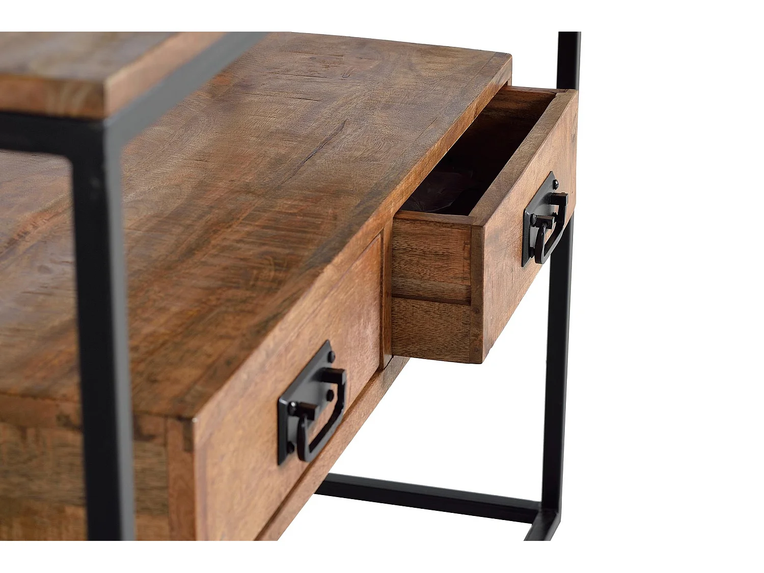 Console en bois de manguier 110 cm, style industriel - 78 x 110 x 35