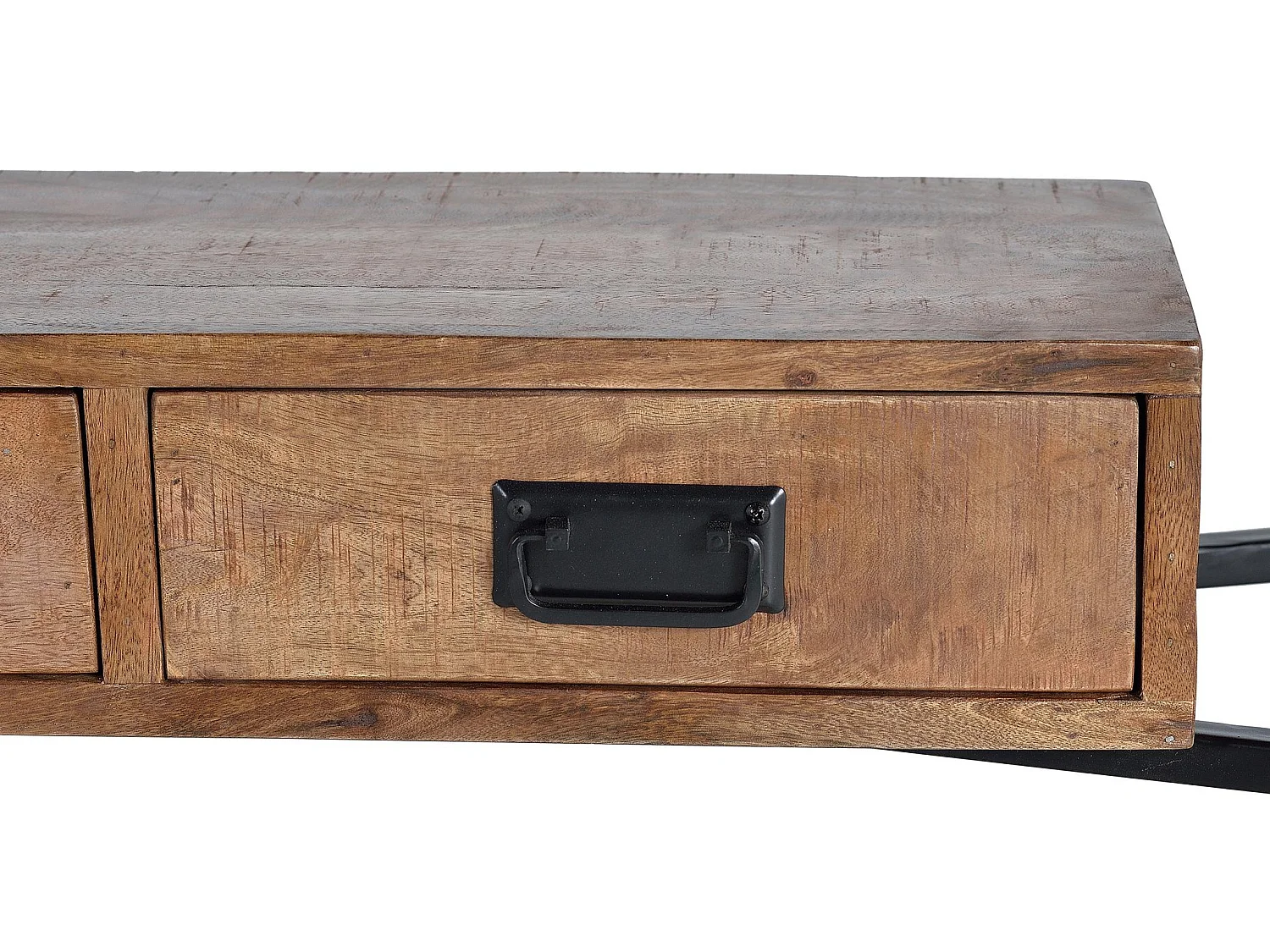 Console en bois de manguier 110 cm, style industriel - 78 x 110 x 35