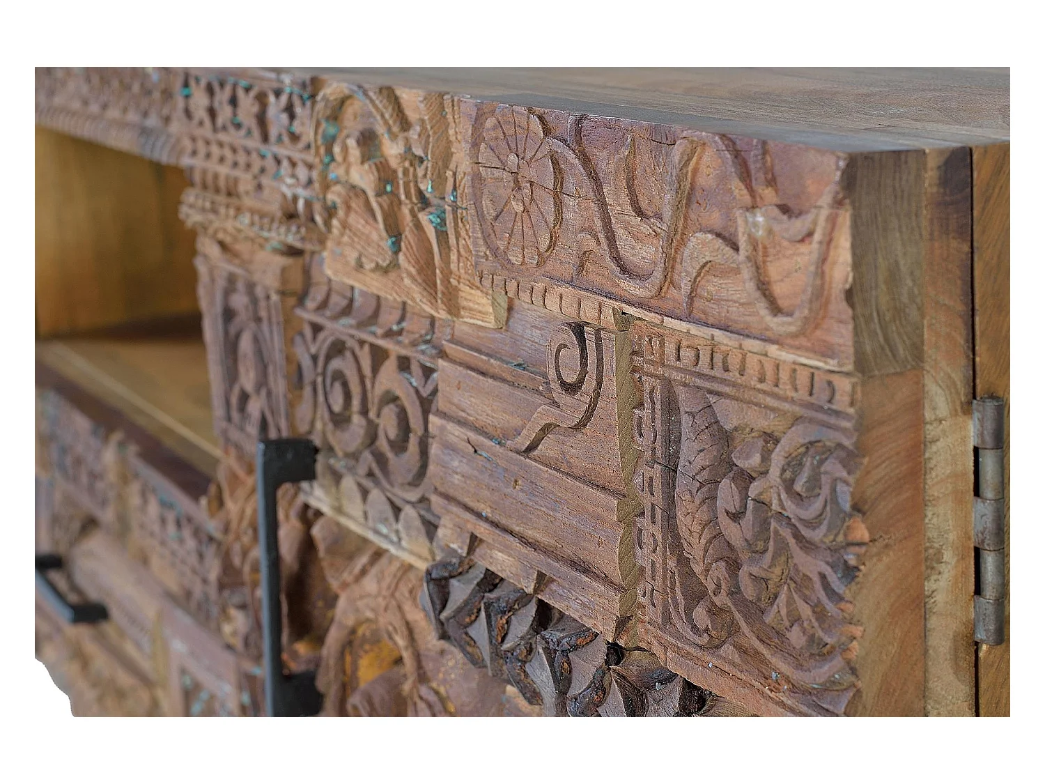 Szafka pod telewizor z odzyskanego drewna mango