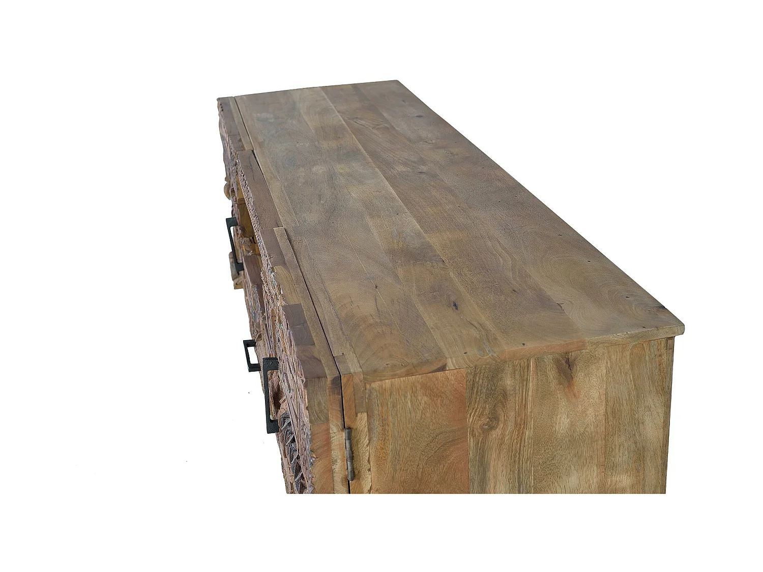 Szafka pod telewizor z odzyskanego drewna mango