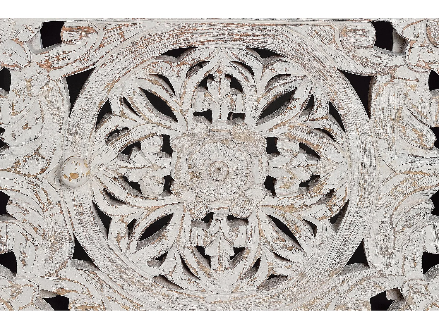 Meuble tv en bois de manguier sculptée et métal