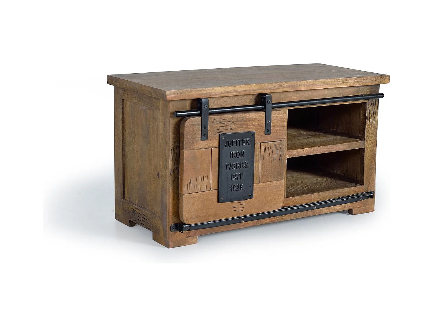 TV-Schrank/Konsole in Akazie mit Metalldetails