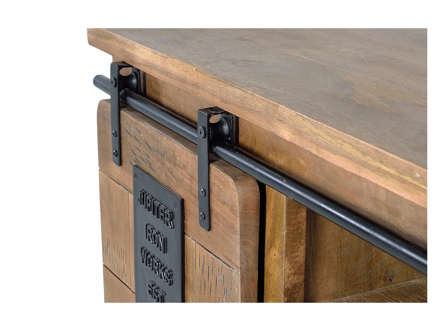 TV-Schrank/Konsole in Akazie mit Metalldetails