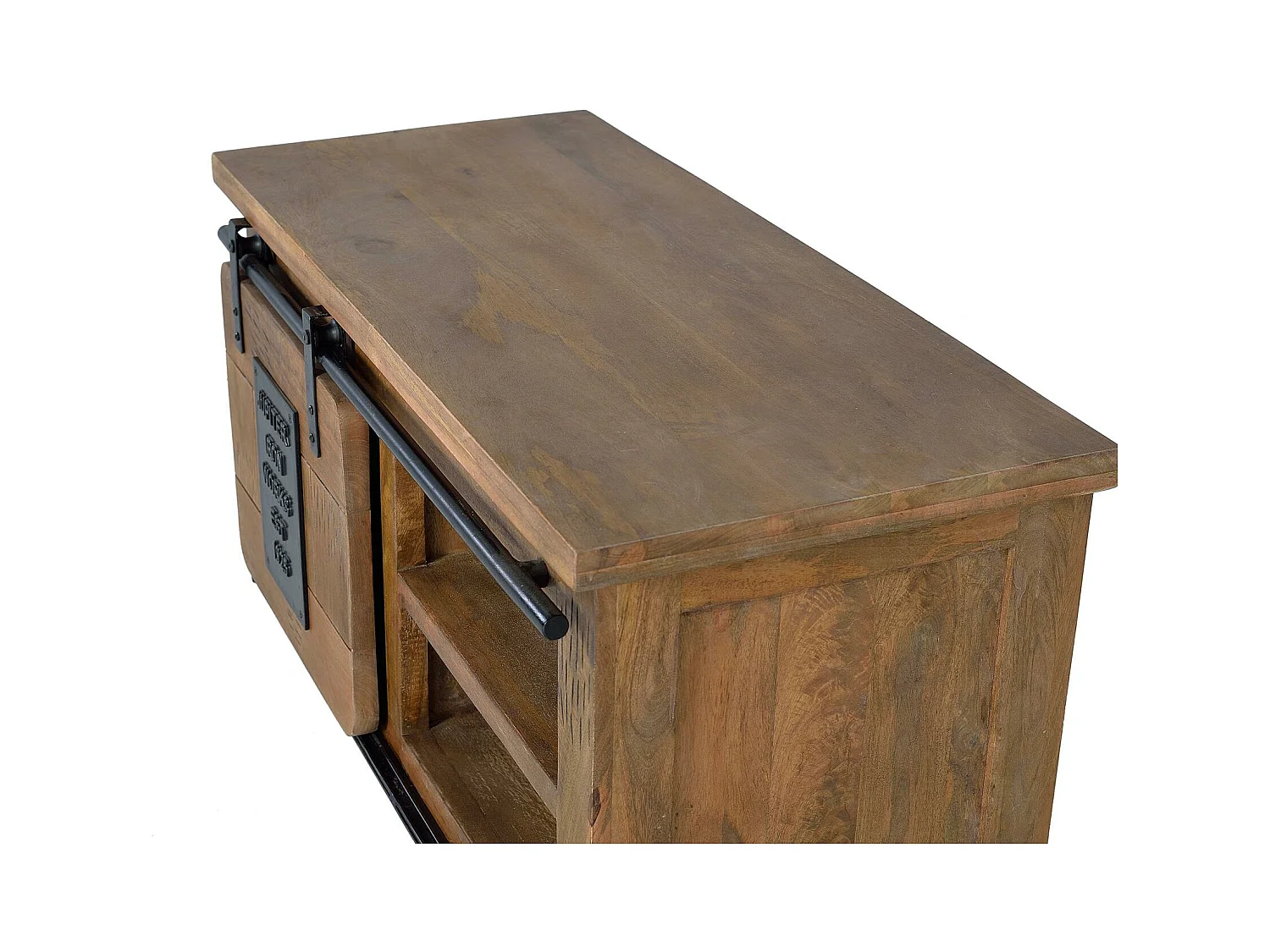 TV-Schrank/Konsole in Akazie mit Metalldetails