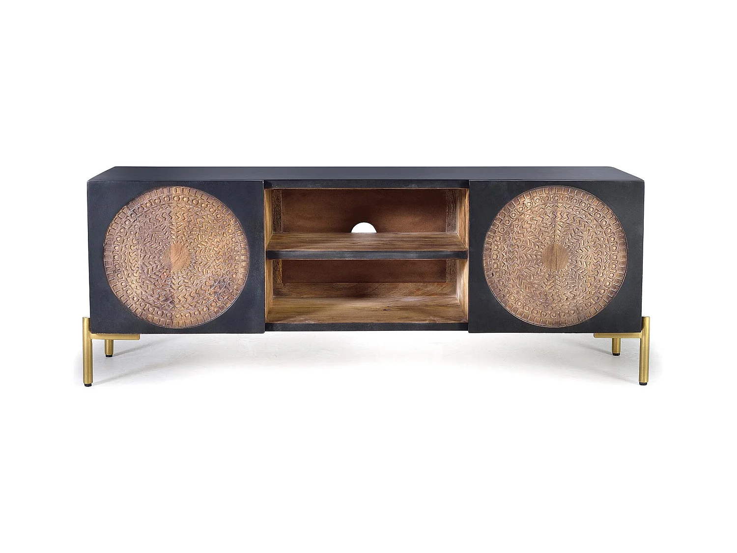 Meuble TV bois manguier et métal