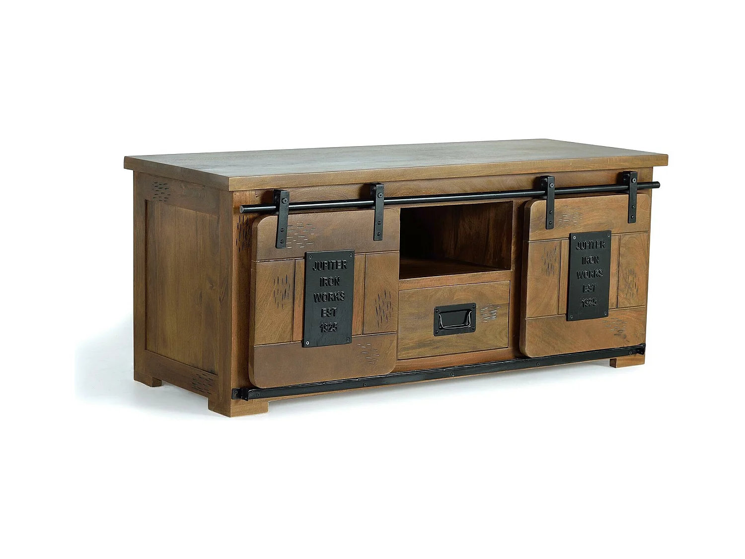 Meuble TV en bois manguier et métal