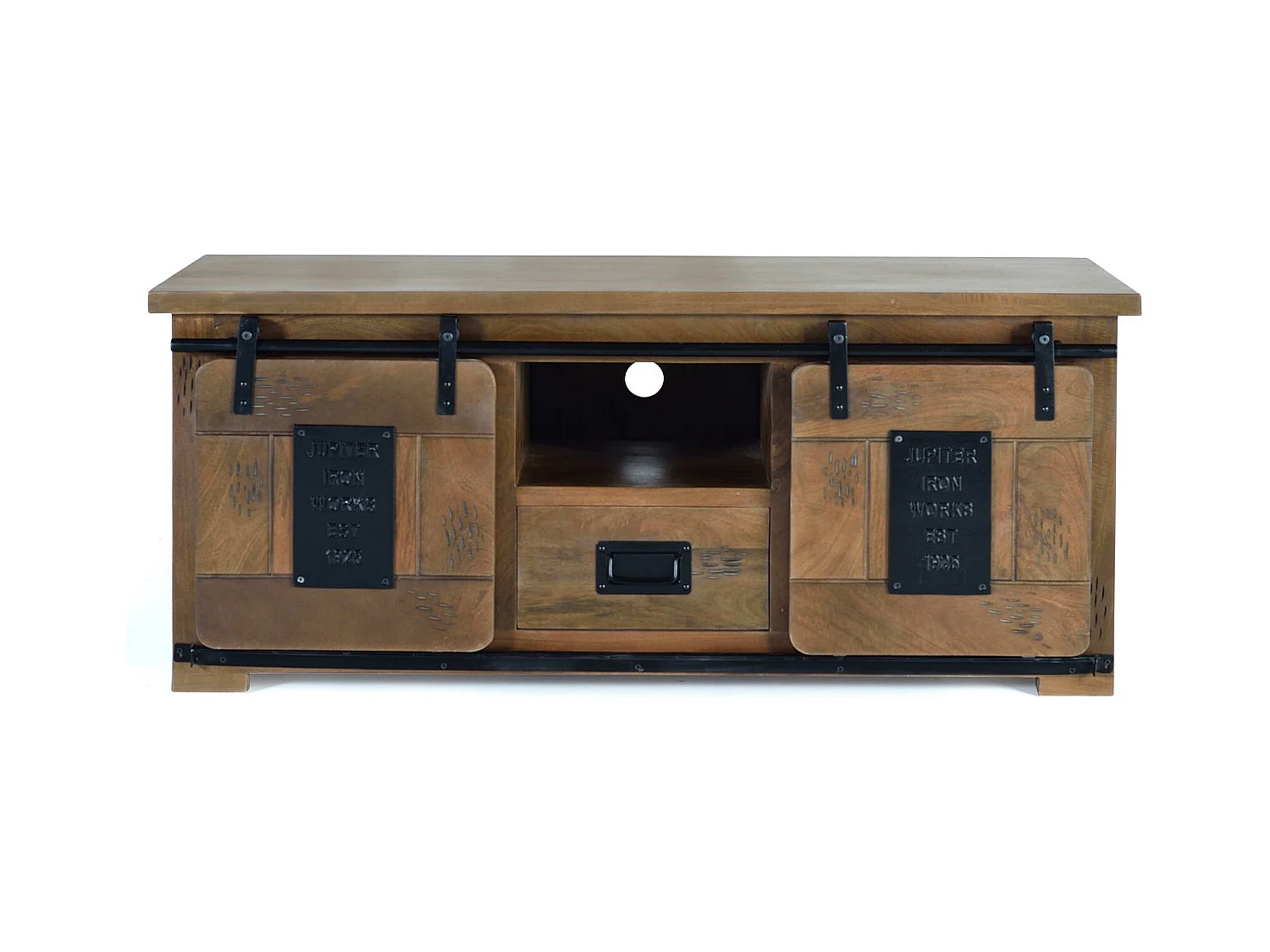 Meuble TV en bois manguier et métal