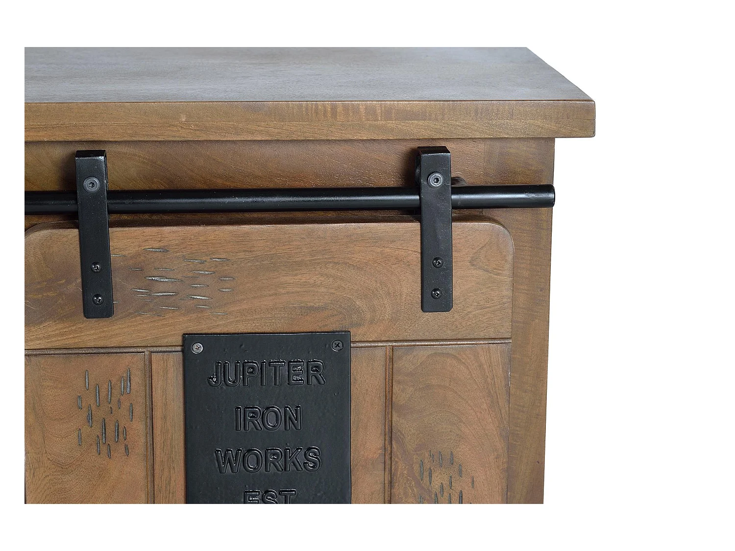 Meuble TV en bois manguier et métal