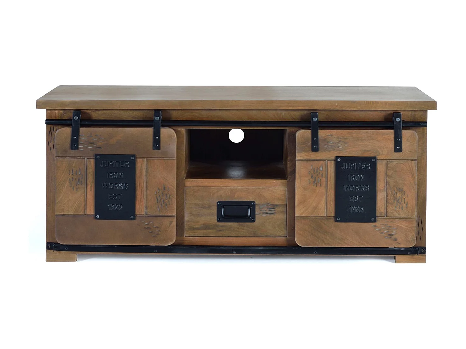 Meuble TV en bois manguier et métal