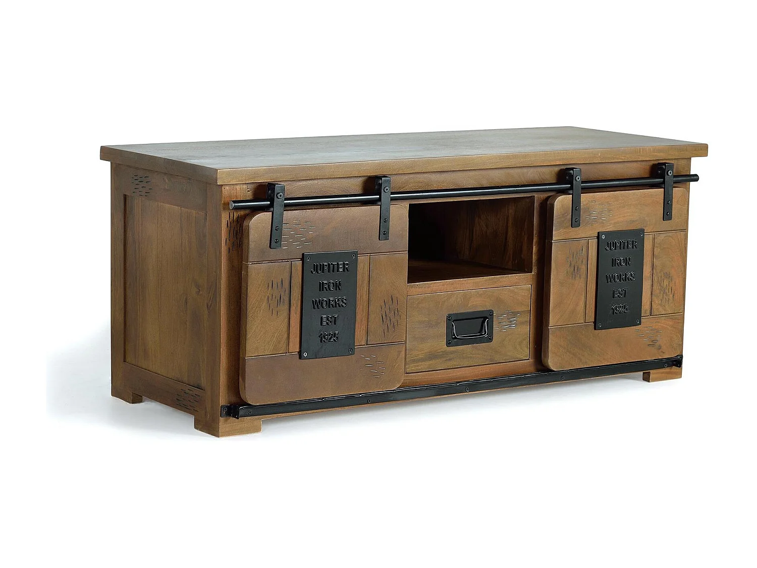 Meuble TV en bois manguier et métal