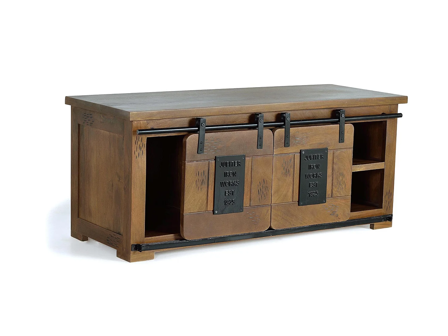 TV-Schrank aus Mangoholz und Metall