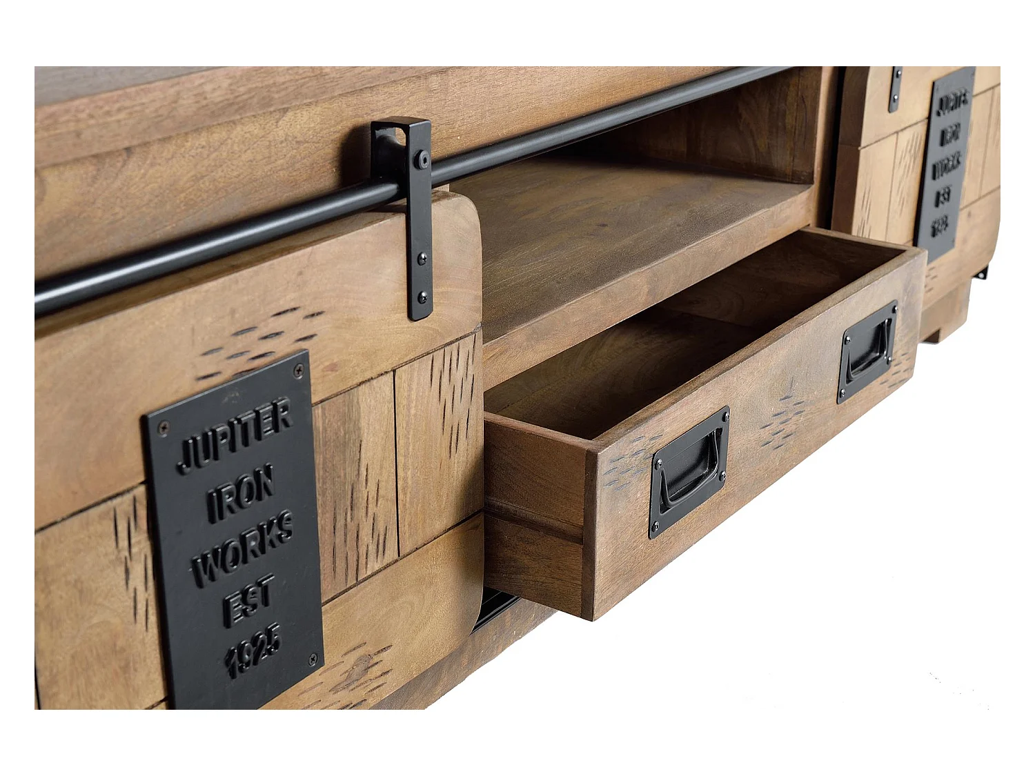 Móvel tv em madeira de mangueira Marrón.Giner y Colomer.55x50x180