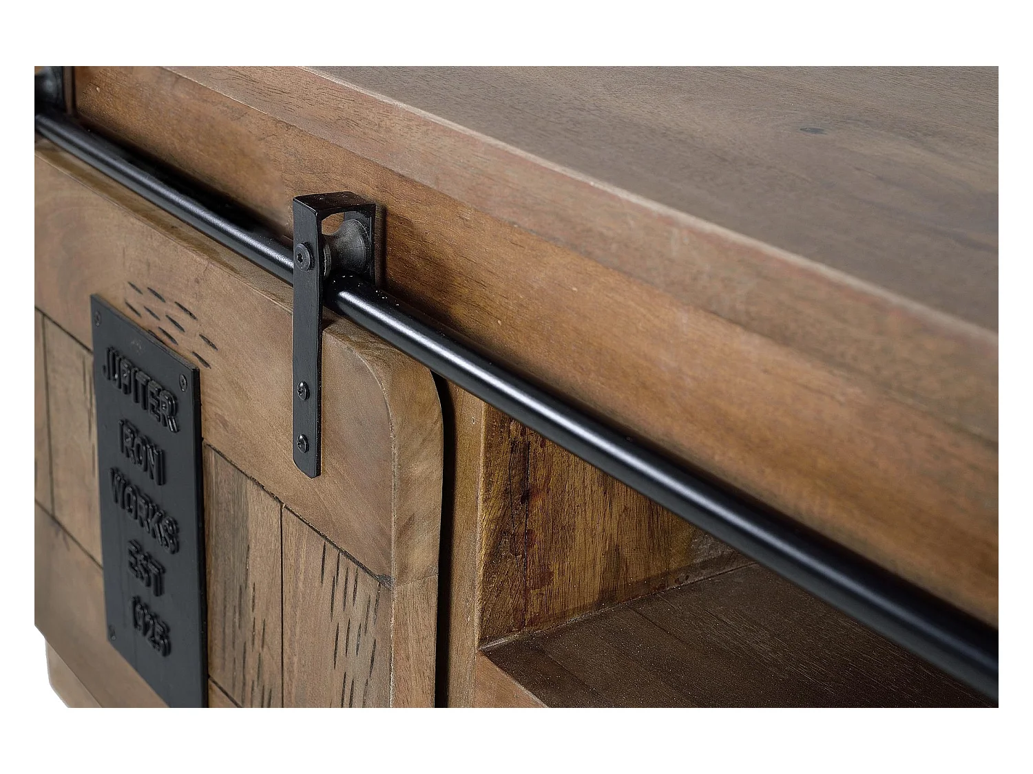 Mueble tv madera de mango Marrón.Giner y Colomer 55x50x180