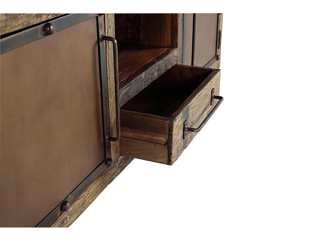 Meuble TV en bois récupéré et métal