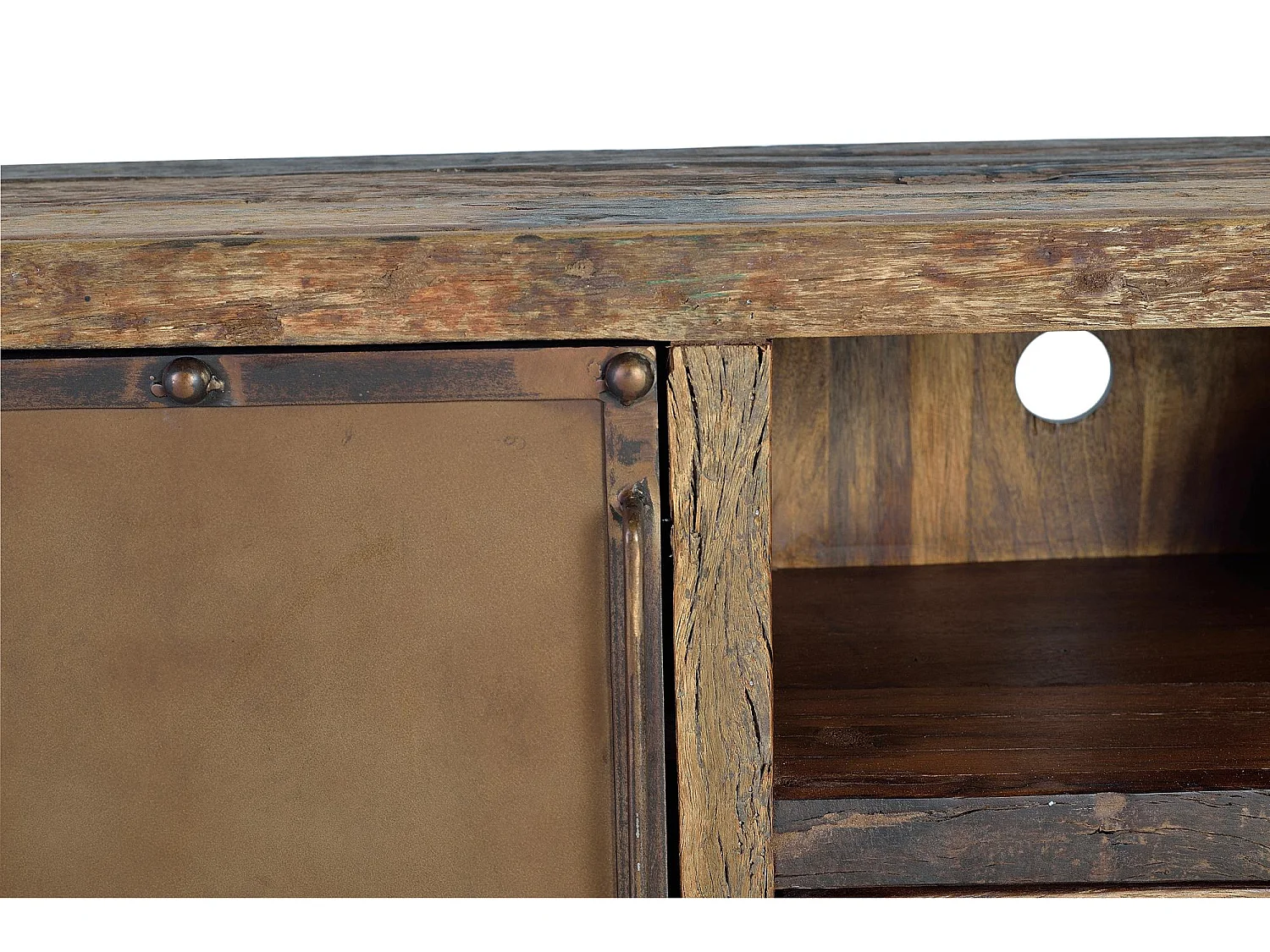 Meuble TV en bois récupéré et métal